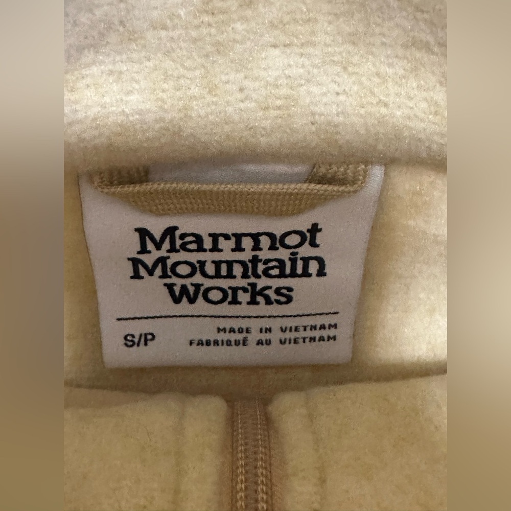 New Marmot Women's Drop Line Jacket in Light Oak Sz Small Half Zip Sweater - Picture 5 of 7